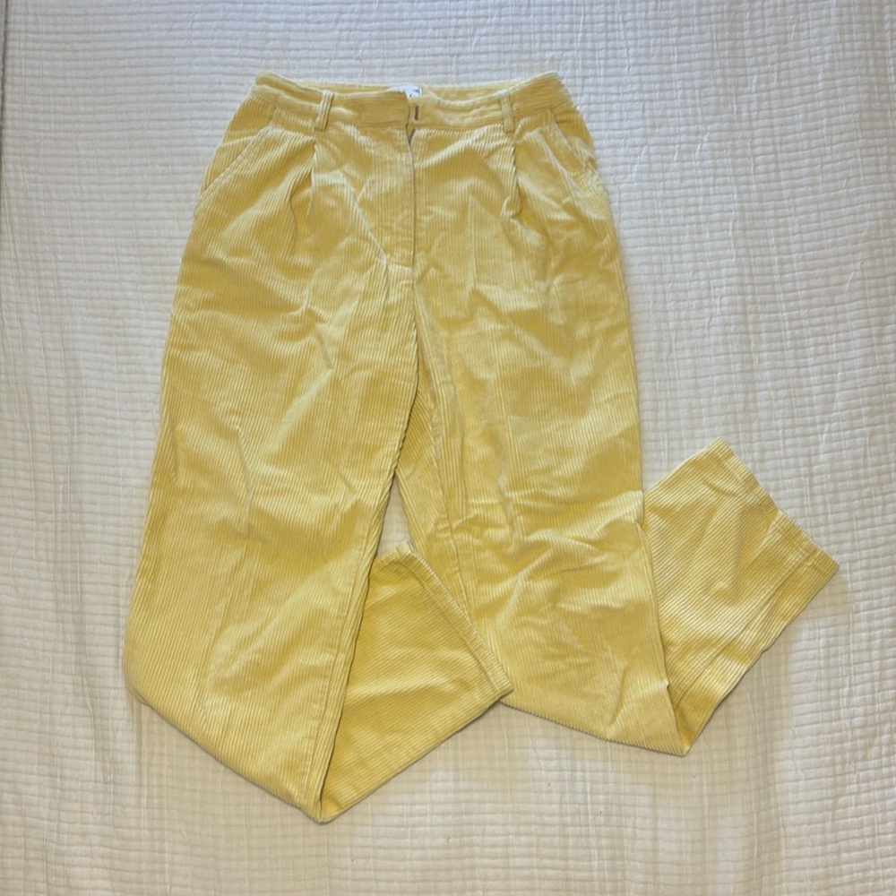 Aritzia Wilfred Yellow Straight-Leg Corduroy Pants